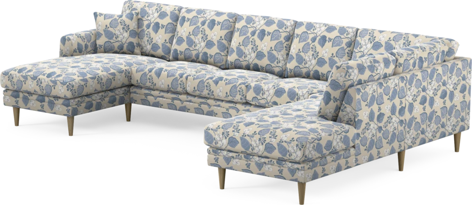 Eden - 3-sits soffa med schäslong vänster och divan höger - Flerfärgad
