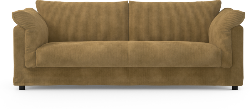 Cherrie - 3-sits soffa, hel dyna och kappa - Gul