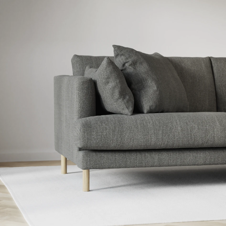 Harper - 3-sits soffa, hel dyna - Grå