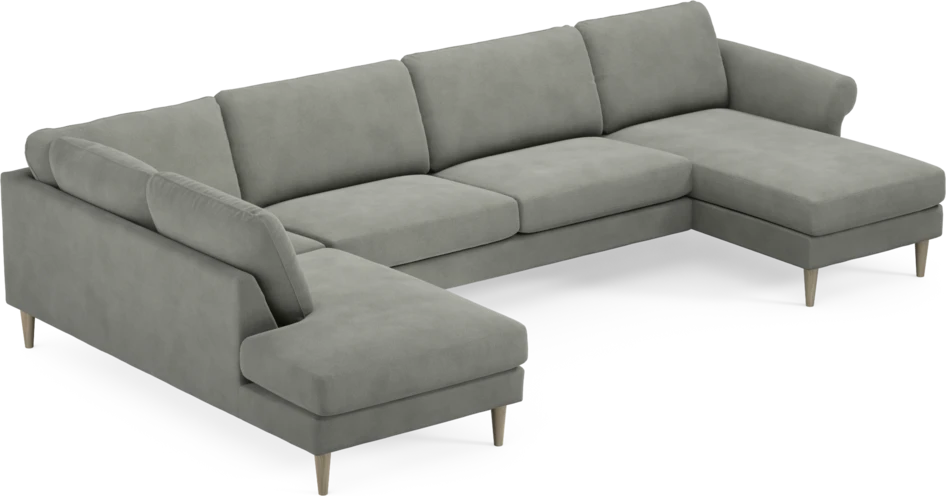 Bridge - 3-sits soffa med divan vänster och schäslong höger - Grå