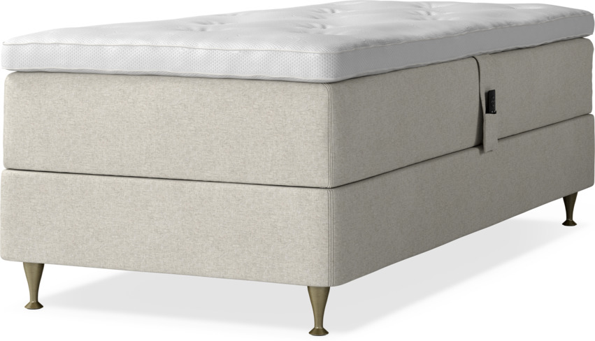 Delux Dream - Ställbar säng, enkelsäng med bäddmadrass - Beige