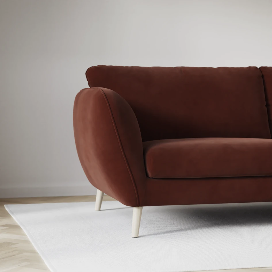 Madison Lux - 3-sits soffa med schäslong vänster - Orange