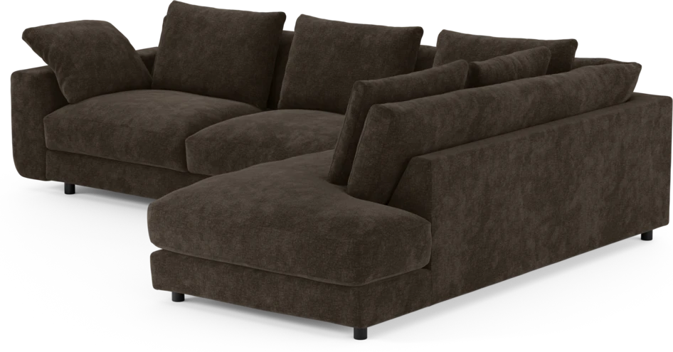 Amie - 3-sits med divan höger - Brun
