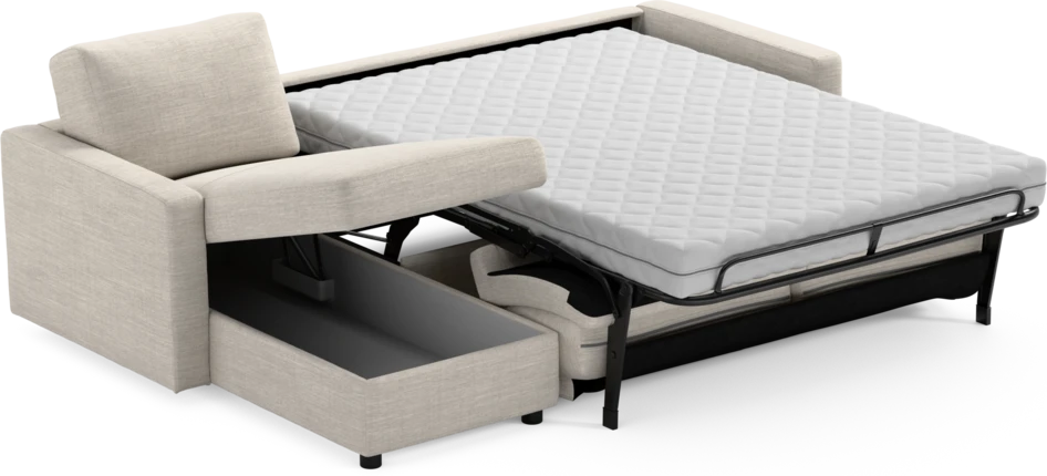Lindö - Bäddsoffa 2,5-sits med schäslong, vändbar - Vit
