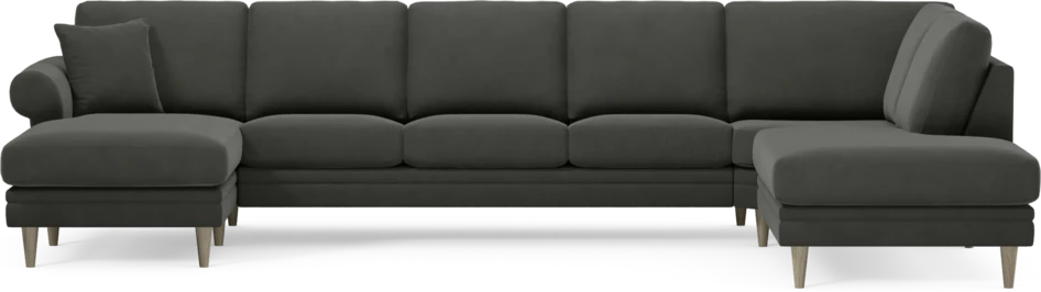 Eden - 3-sits soffa med schäslong vänster och divan höger - Grå