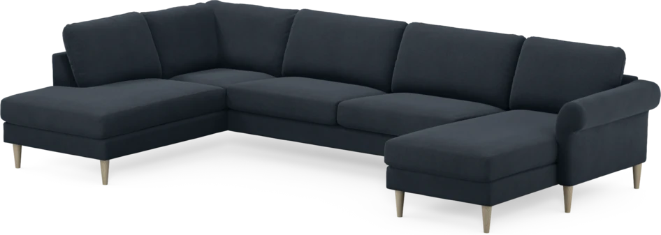 Bridge - 3-sits soffa med divan vänster och schäslong höger - Blå