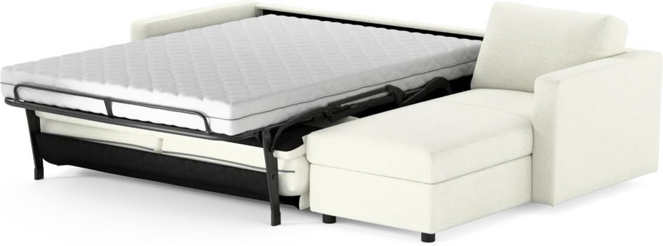 Lindö - Bäddsoffa 2,5-sits med schäslong, vändbar - Vit