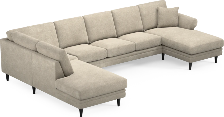 Eden - 3-sits soffa med divan vänster och schäslong höger - Beige