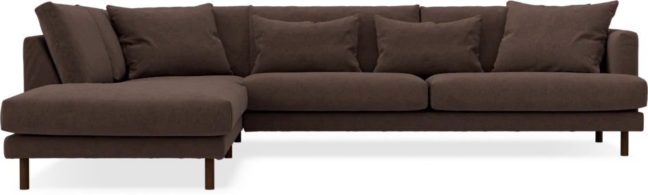 Harper - 3-sits soffa med divan vänster - Brun
