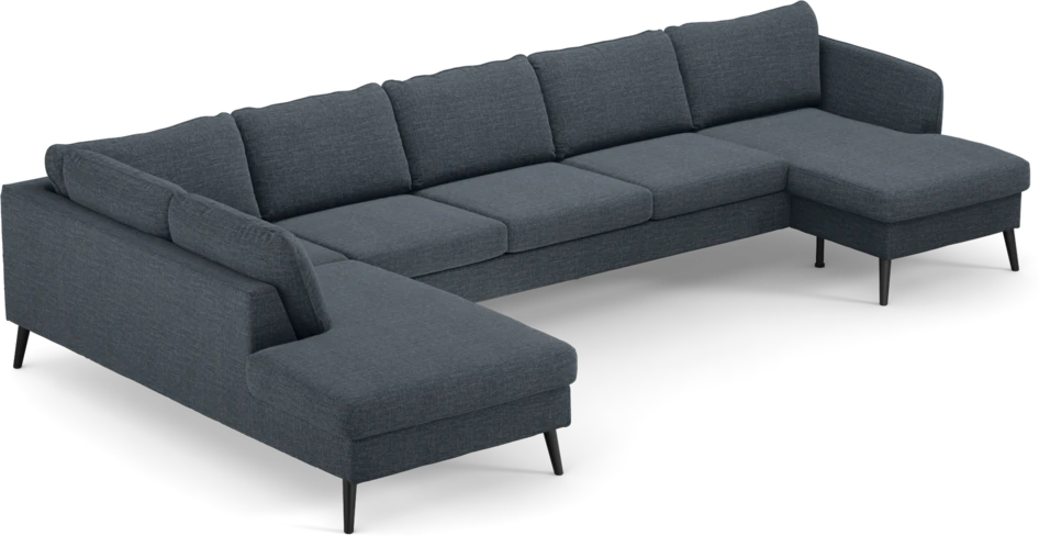 County - 4-sits soffa med divan vänster och schäslong höger - Blå