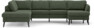 County - 3-sits soffa med divan vänster och schäslong höger - Grön