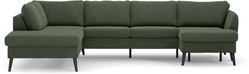 County - 3-sits soffa med divan vänster och schäslong höger - Grön