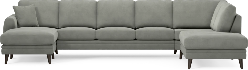 Eden - 3-sits soffa med schäslong vänster och divan höger - Grå