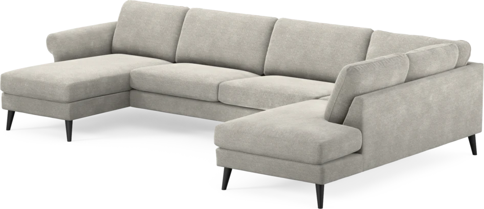 Bridge - 3-sits soffa med schäslong vänster och divan höger - Grå