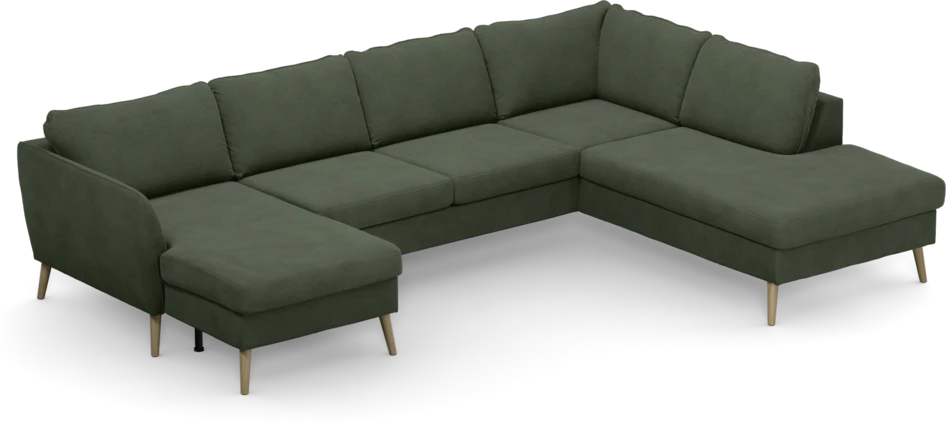 County - 3-sits soffa med schäslong vänster och divan höger - Grön