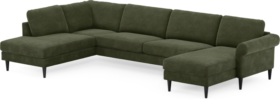Bridge - 3-sits soffa med divan vänster och schäslong höger - Grön