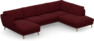 Madison Lux - 2-sits soffa med schäslong vänster och divan höger - Röd