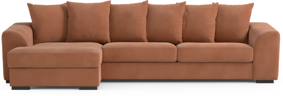 Town - 3-sits soffa med schäslong vänster - Orange