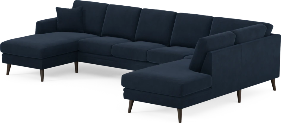 Eden - 3-sits soffa med schäslong vänster och divan höger - Blå