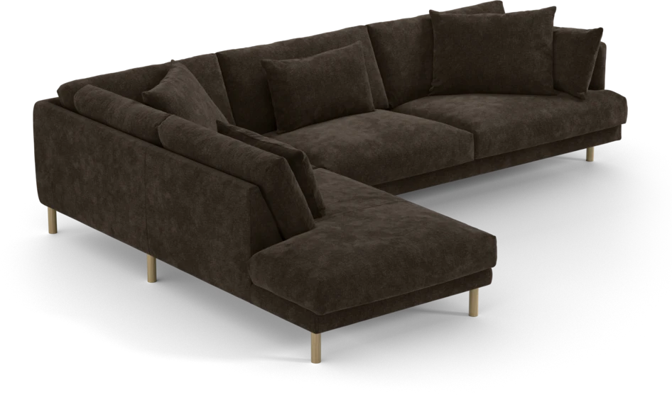 Harper - 3-sits soffa med divan vänster - Brun