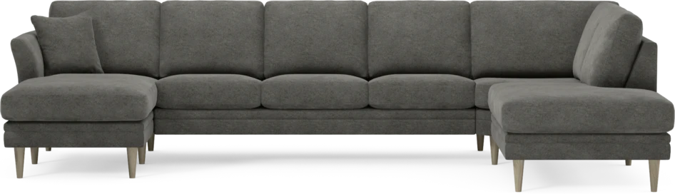 Eden - 3-sits soffa med schäslong vänster och divan höger - Grå