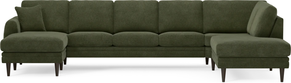 Eden - 3-sits soffa med schäslong vänster och divan höger - Grön