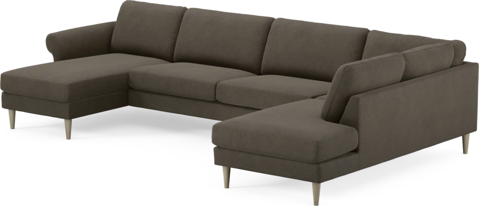 Bridge - 3-sits soffa med schäslong vänster och divan höger - Brun