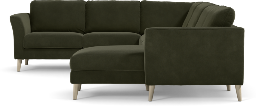 Bridge - Hörnsoffa, 2+3-sits med schäslong höger - Grön