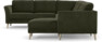 Bridge - Hörnsoffa, 2+3-sits med schäslong höger - Grön