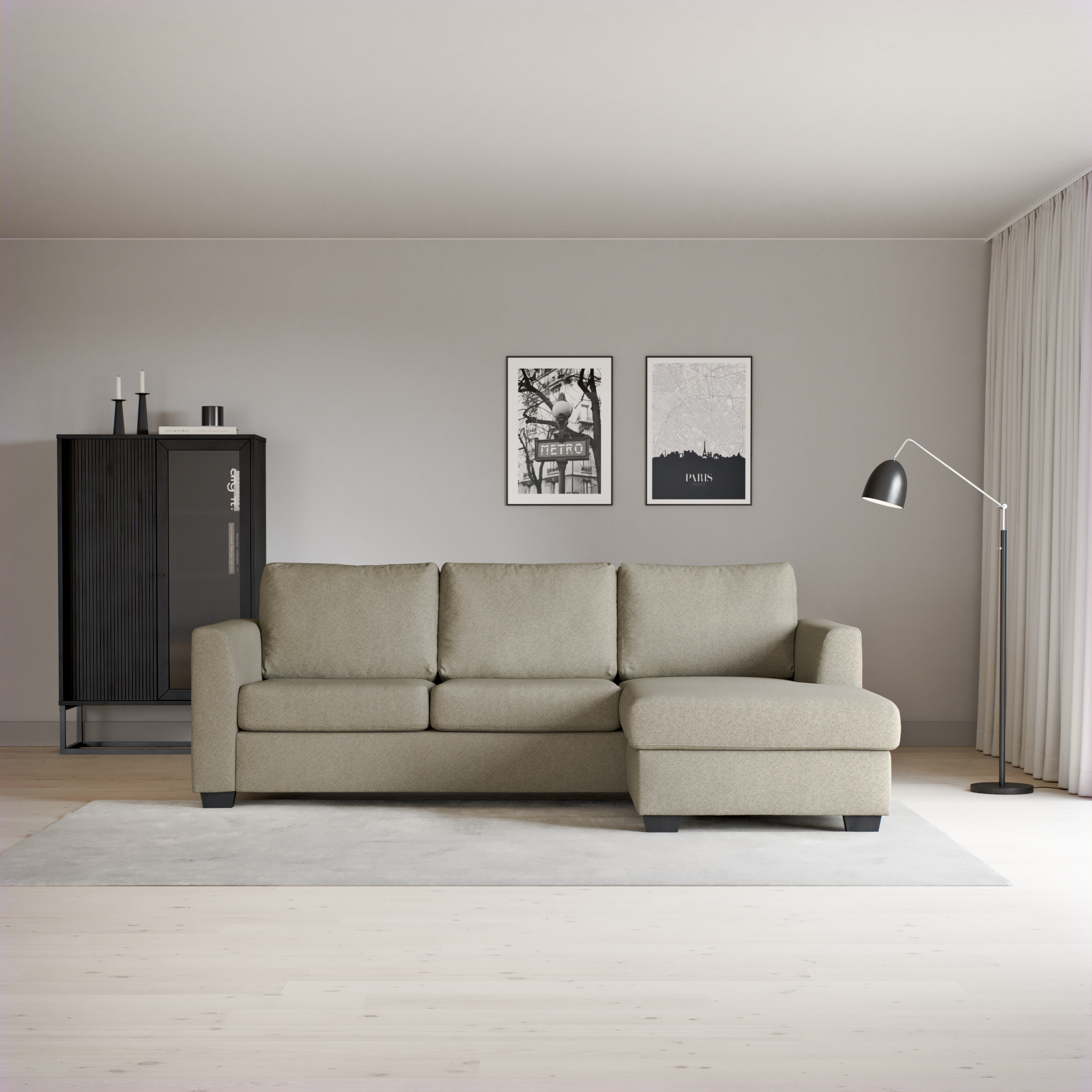 Friday, 3-sits soffa med schäslong höger