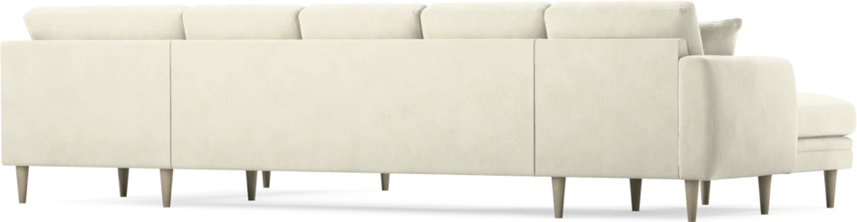 Eden - 3-sits soffa med schäslong vänster och divan höger - Vit