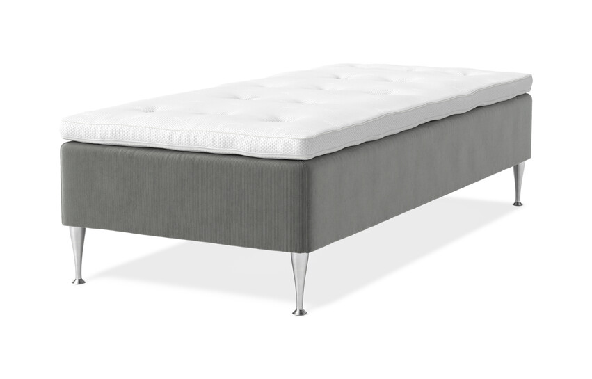 Sense Delux - Ramsäng, enkelsäng med bäddmadrass Sleep Delux vit  - Grå
