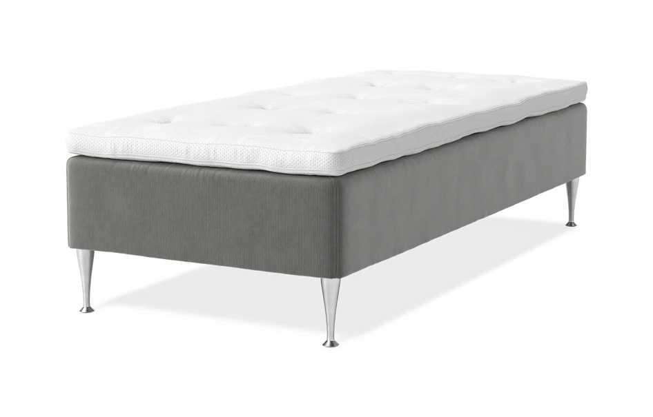 Sense Delux - Ramsäng, enkelsäng med bäddmadrass Sleep Delux vit  - Grå