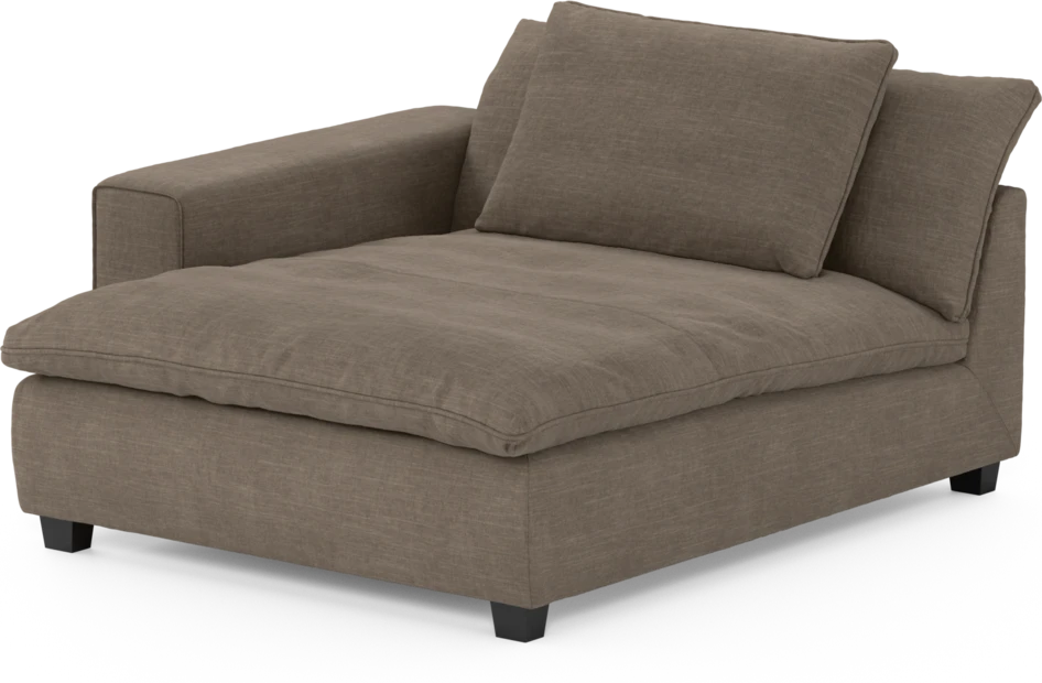 Bellora - Schäslong XL med armstöd vänster - Brun