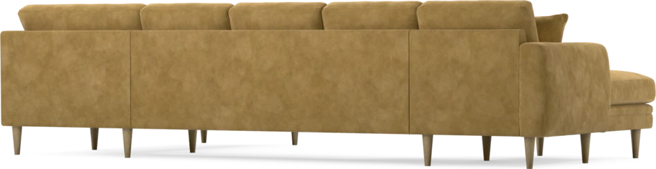 Eden - 3-sits soffa med schäslong vänster och divan höger - Gul