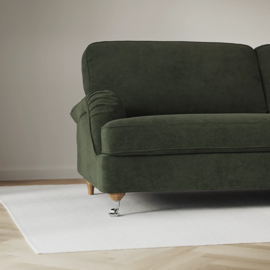 Oxford - 3-sits soffa svängd - Grön