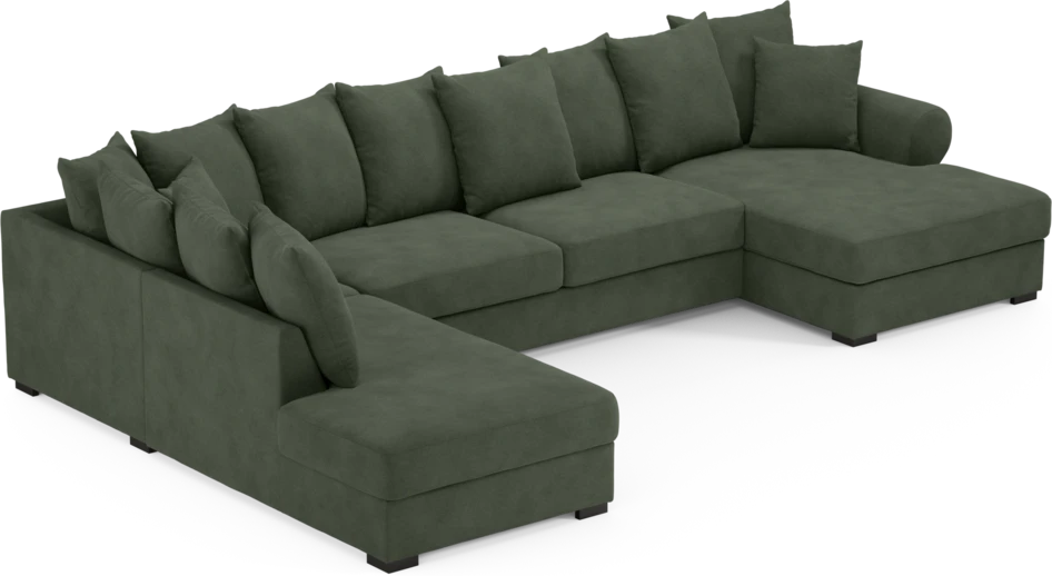Town - 3-sits soffa med divan vänster och schäslong höger - Grön