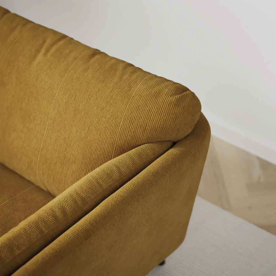 Madison - 2-sits soffa med divan vänster och schäslong höger - Gul