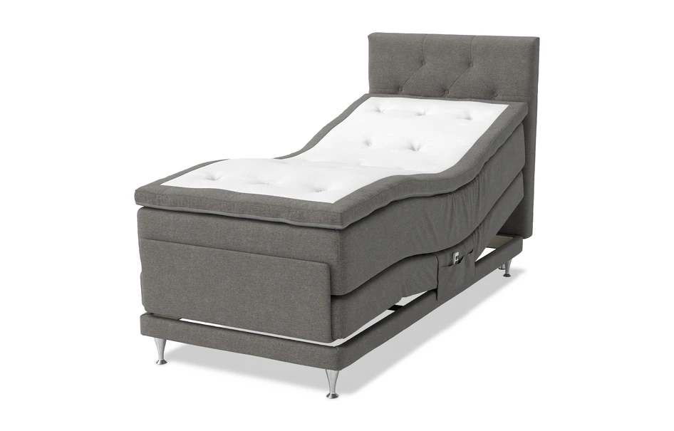Dream Delux - Ställbar säng, enkelsäng med bäddmadrass Sleep Delux - Grå