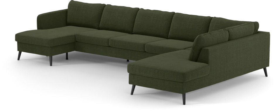County - 4-sits soffa med schäslong vänster och divan höger - Grön