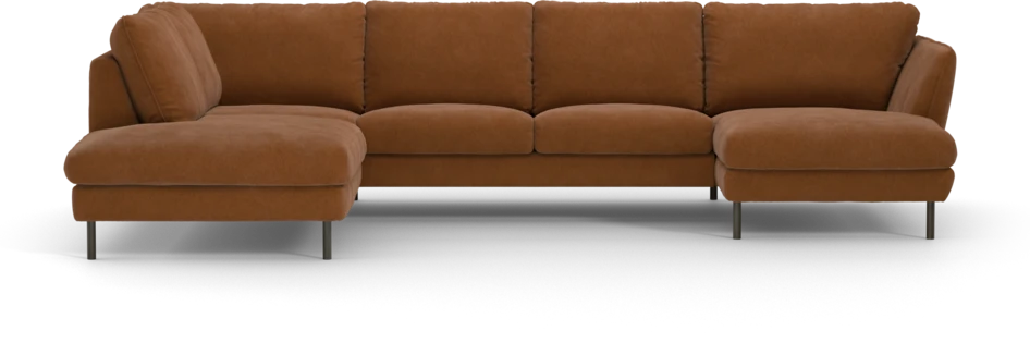 Madison Lux - 2-sits soffa med divan vänster och schäslong höger - Orange