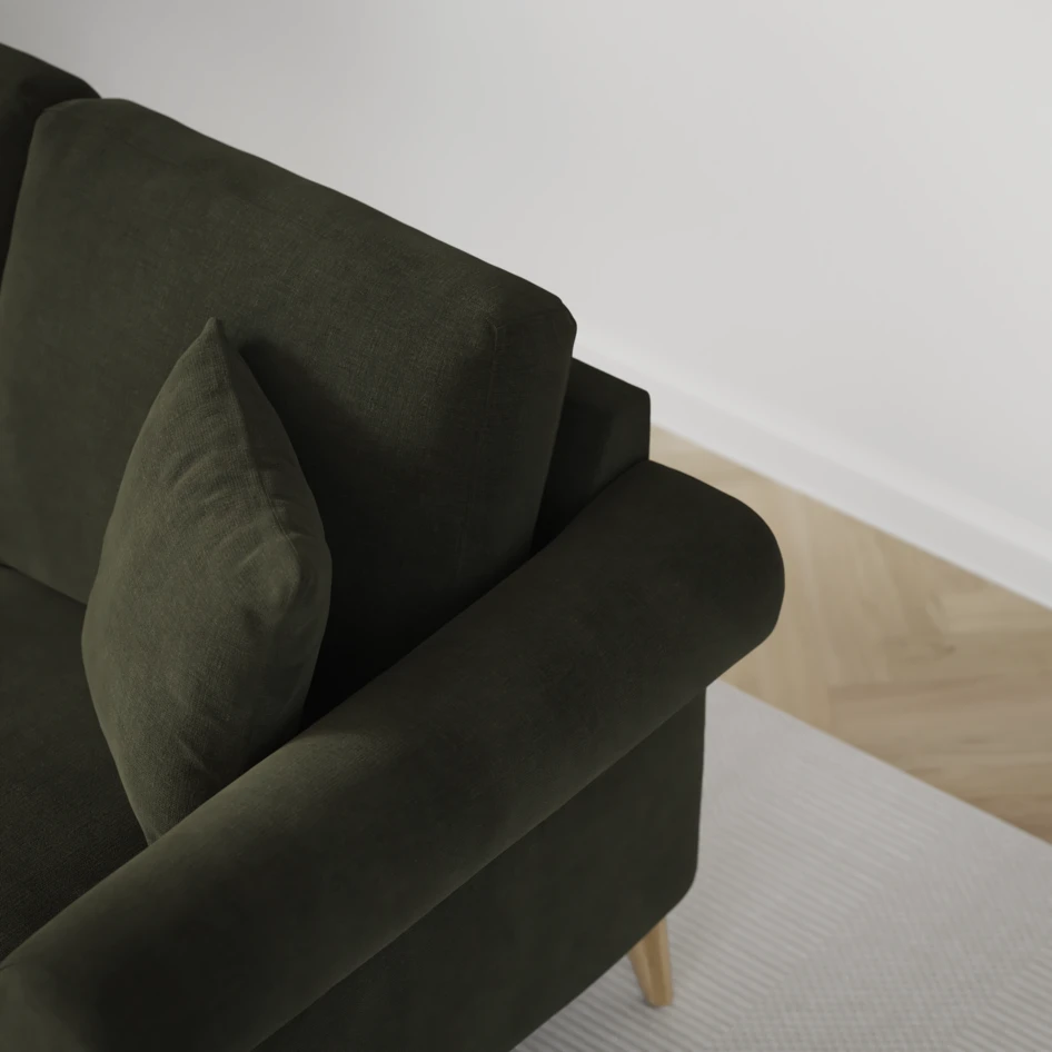 Eden - 3-sits soffa svängd - Grön
