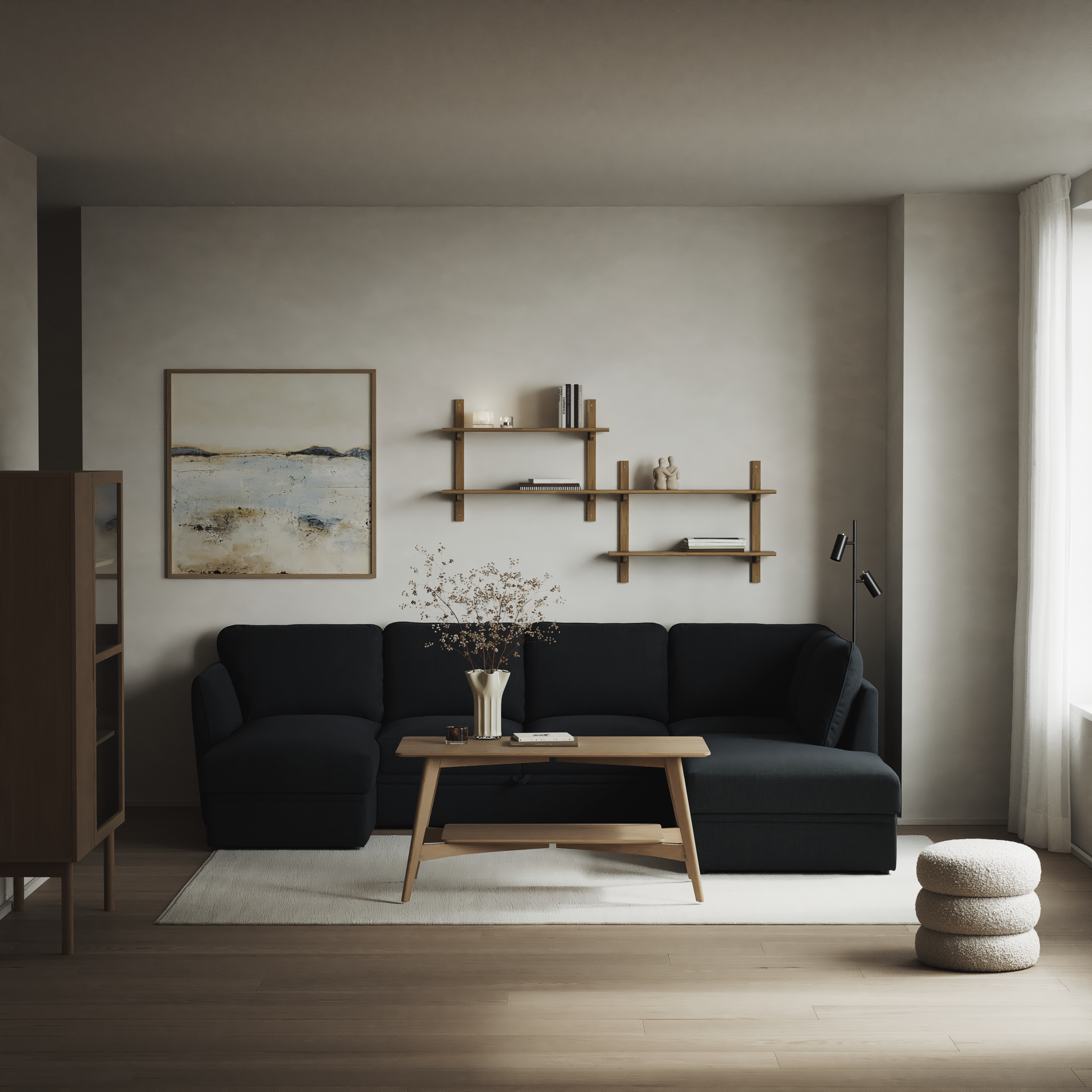 Öland - Bäddsoffa med schäslong vänster och divan höger - inspiration