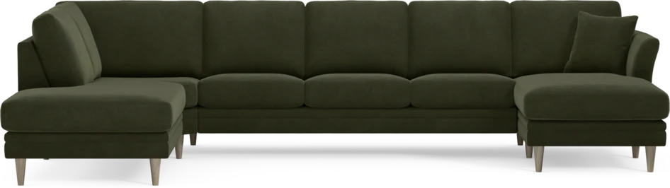 Eden - 3-sits soffa med divan vänster och schäslong höger - Grön