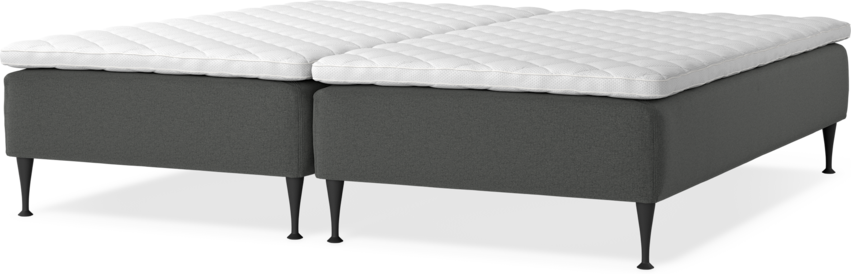 Delux Sense - Ramsäng, dubbelsäng med bäddmadrass - Grå