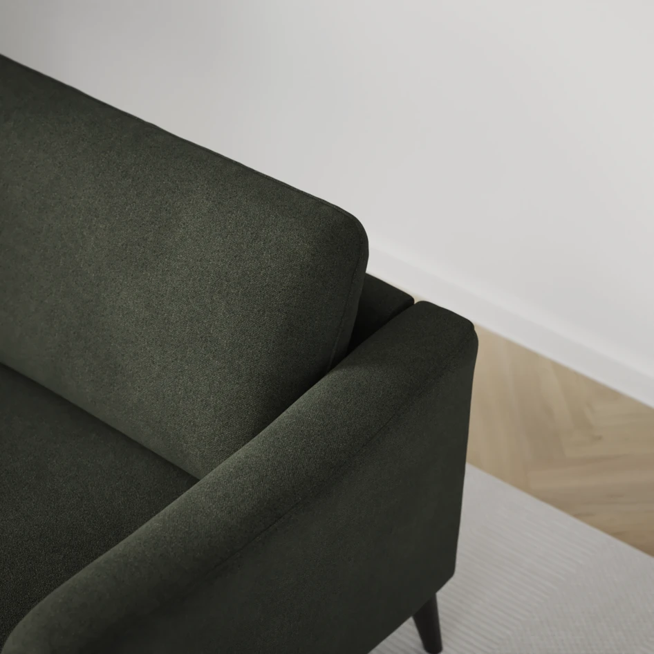 Bridge - 3-sits soffa med schäslong vänster och divan höger - Grön