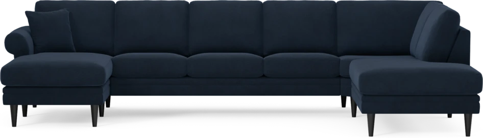 Eden - 3-sits soffa med schäslong vänster och divan höger - Blå