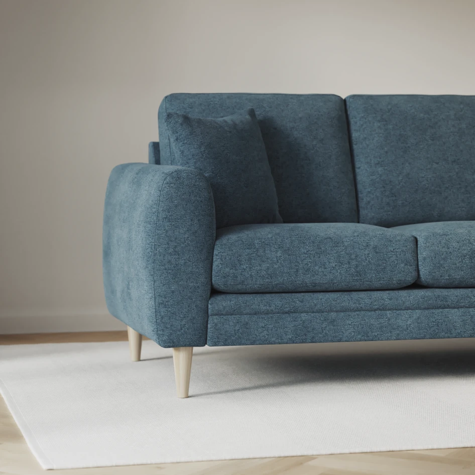 Eden - 3-sits soffa svängd - Blå