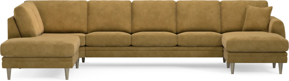 Eden - 3-sits soffa med divan vänster och schäslong höger - Gul