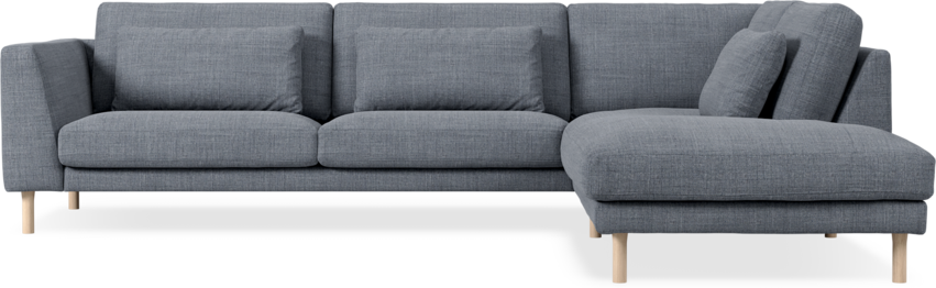 Willow - 3-sits soffa med divan höger, fast klädsel - Blå
